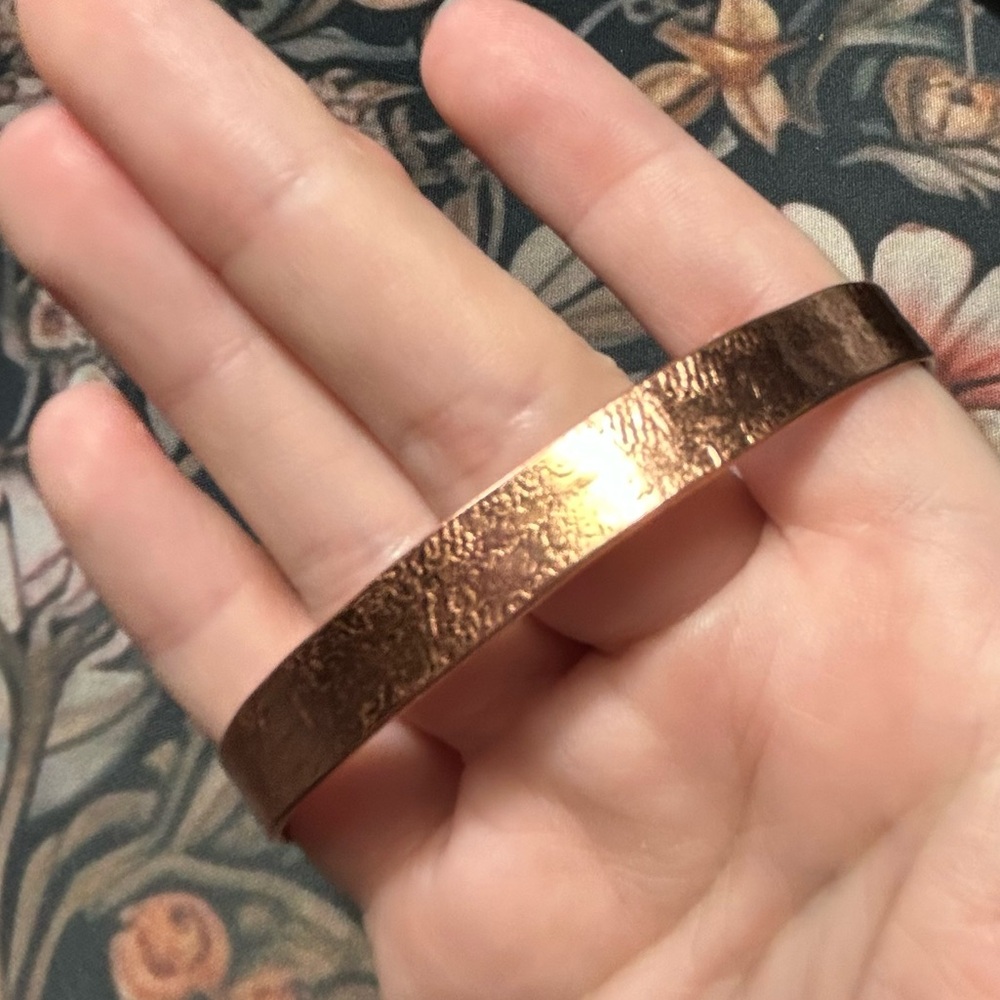 Handcrafted Hammered Copper Open Cuff Bracelet - Artisan Bangle from Grenada 🇬🇩
